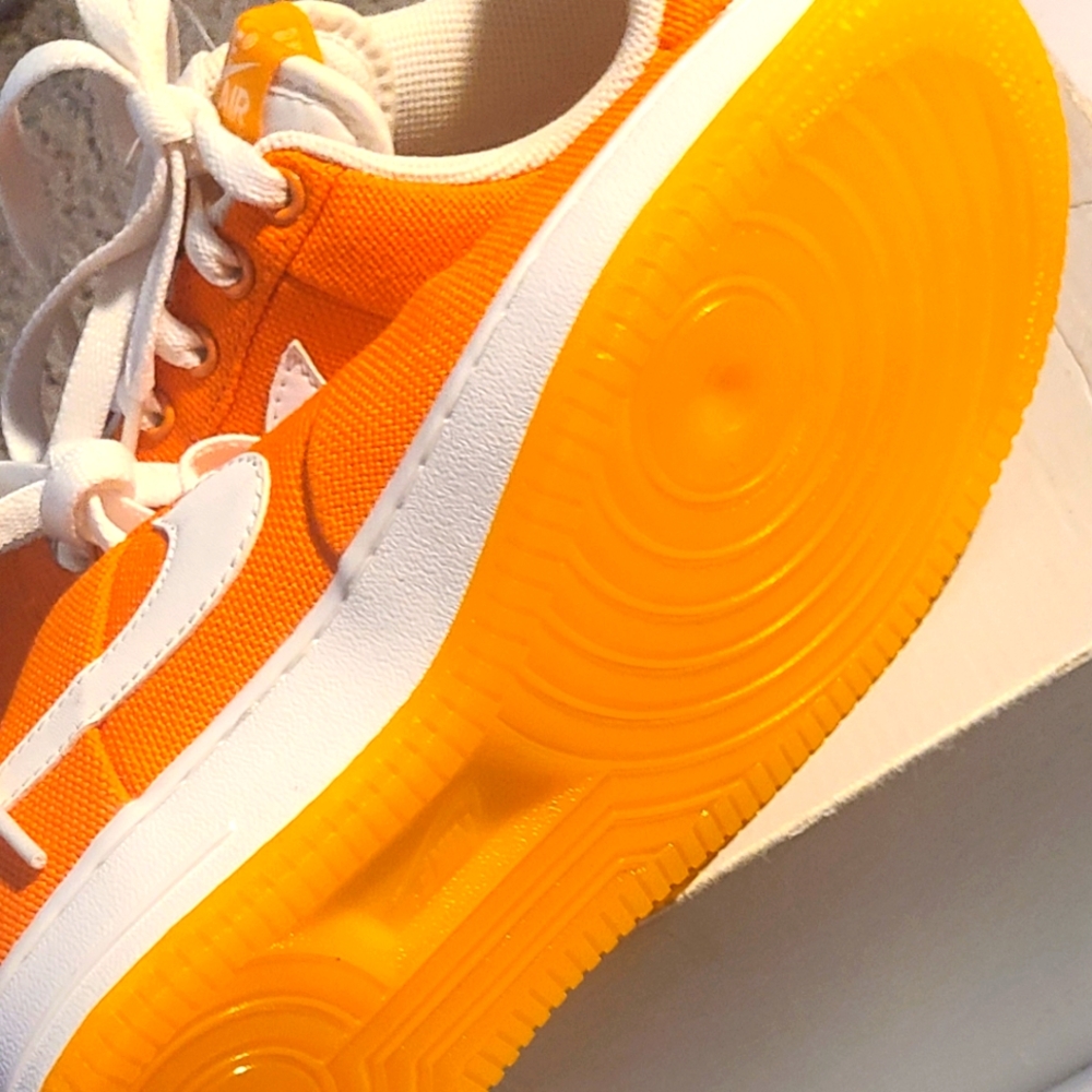 Orange and white Air Force 1